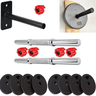 YMD Home Gym, Rubber Plates Dumbbell Set 2KGX4Pc With 28mm Clamp, 1Pc Holding Pin Adjustable Dumbbell
