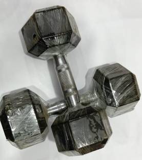labeeb Hexagon Gym Metal Encased Fixed Dumbbell W 2.5kg Black. 2.5Kg W Each Set (2PCs) Fixed Weight Dumbbell