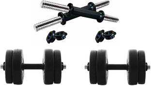 SHIVAM SPORTS 2.5+1 KgX4 Premium Weight Plates, Home Gym Dumbbell Set With Skipping Rope, Adjustable Dumbbell