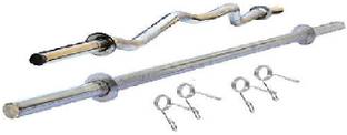 SHIVAM SPORTS 3 Feet straight rod ,3 Feet Curl rod Lifting Bar for Gym/Home Workout equipment. Weight Lifting Bar