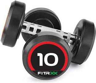 FITRXX Pair of Rubber Coated Bouncer Full Body Workout |Set of 2 Fixed Weight Dumbbell