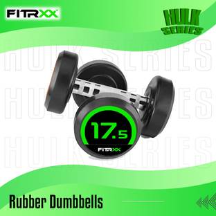 FITRXX Set Of 17.5KGX2 High Quality Rubber Professional Bouncer Fixed Weight Dumbbell