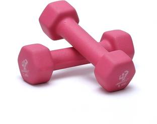 JIMWALT Neoprene Coated (1Kg*2 = 2Kg) Pink Fixed Weight Dumbbell