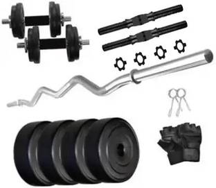 COGNANT 10 kg FITNESS 10kg Adjustable PVC Weight Plates Dumbbell Set Home Gym Combo