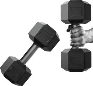 ANSH FIT 10Kg PVC Hex Dumbbells 5Kg Each Compact Workout Gear Adjustable Dumbbell