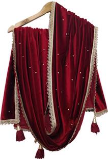Dupattaa Velvet Embroidered Women Dupatta