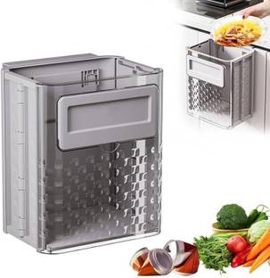 VAJIN Wall Mounted Hanging Trash Can Durable Small Trash Bin Plastic Dustbin