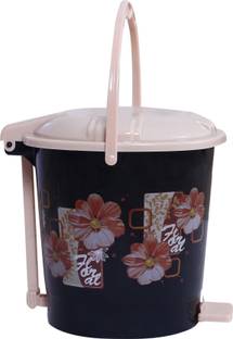 Heart Home Durable Floral Print Plastic Pedal Dustbin For Kitchen & Home, 7 Ltr. Plastic Dustbin