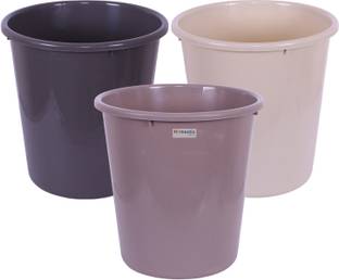 HOMESTIC by Kuber Industries Plastic Garbage Dustbin For Kitchen|Bathroom|Office|7 LTR|066|Pack of 3|Multi Plastic Dustbin