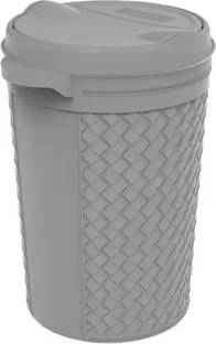 NEELESHWARI New Unique Design Swing Round Fliptop ( 8.5 L - Grey ) Plastic Dustbin