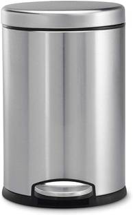 Flipkart SmartBuy Stainless Steel Plain Pedal Bin with Plastic Bucket And Lid ( 7 * 11inch 5LTR) Stainless Steel Dustbin