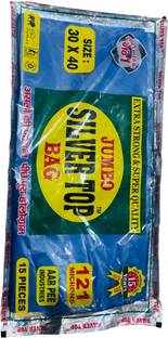 The Craft Store Jumbo Blue Garbage Bag 15 Piece, 121 Micron, Jumbo Size, Dustbin Bag Waste Bag Plastic Dustbin