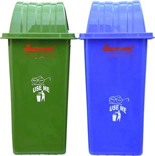 Rgtas 100 Litre Green Blue Plastic Dustbin