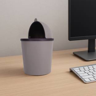 HOMESTIC by Kuber Industries Table Dustbin|Plastic Swinging Lid Waste Storage Garbage Bin (Coffee) Plastic Dustbin