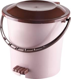 KUBER INDUSTRIES Plastic Pedal Dustbin For Kitchen with Bedroom 5 Liter Dustbin|Peach Plastic Dustbin