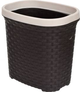 Heart Home Multiuses Plastic Open Dustbin For Home7 Litre (Brown) Plastic Dustbin