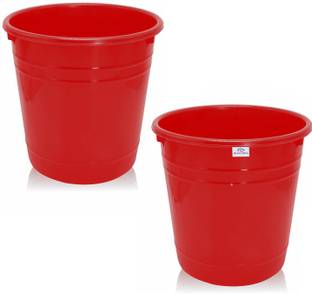 Heart Home Open Dustbin, Trash Bin, Garbage Bin, Waste Bin, 5Ltr.- Pack of 2 (Red) Plastic Dustbin