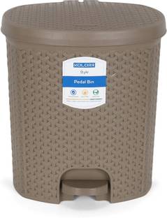 KOLORR 14L Magnum Royal Pack of 1 LT Brown Pedal Wastebin Without Inner For Home Plastic Dustbin
