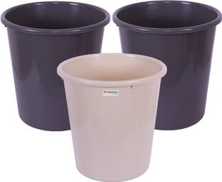 HOMESTIC by Kuber Industries Plastic Garbage Dustbin For Kitchen|Bathroom|Office|7 LTR|066|Pack of 3|Multi Plastic Dustbin