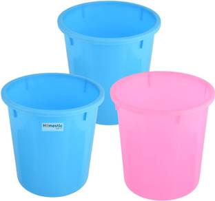 HOMESTIC by Kuber Industries Open Plastic Garbage Dustbin for Kitchen|Sada Dustbin|5 LTR|Pack of 3|Multi Plastic Dustbin