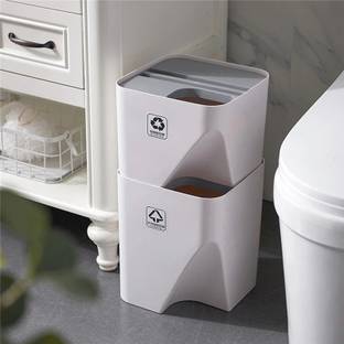 Oncarnival Trash Can Stacked Sorting Bin Recycling Bin Household Dry and Wet Separation PP (Polypropylene) Dustbin