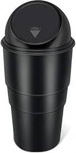 ornamac Car Dustbin | Mini Car Trash Can with Lid | Compact & Leak-Proof Plastic Dustbin