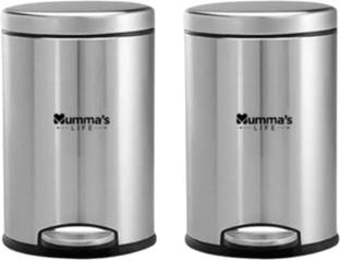 Mumma's LIFE Stainless Steel Pedal Bin with Plastic Bucket And Lid 5Ltr Stainless Steel Dustbin