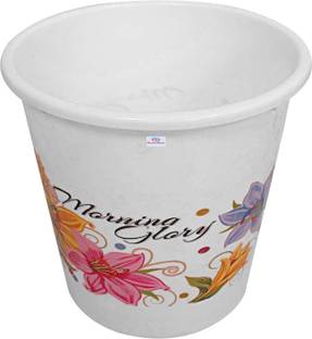 Heart Home Open Plastic Dustbin for Kitchen|Office|College|5 Litre|White Plastic Dustbin
