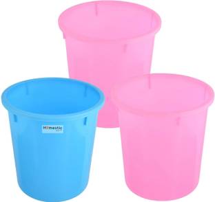 HOMESTIC by Kuber Industries Open Plastic Garbage Dustbin for Kitchen|Sada Dustbin|5 LTR|Pack of 3|Multi Plastic Dustbin