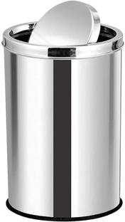 Flipkart SmartBuy Stainless Steel Swing Dust Bin with Lid| Garbage Bin, (8X12 Inch) Stainless Steel Dustbin