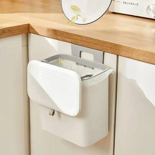 TONY STARK Kitchen Cabinet Door Hanging Trash Can with Double-Sided Open Lid, Garbage Bin Plastic Dustbin