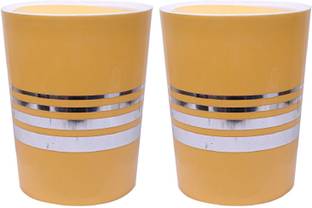 KUBER INDUSTRIES Plastic 2 Pieces Swing Lid Garbage Waste Dustbin, 5 Liters (Yellow) - CTKTC22853 Plastic Dustbin