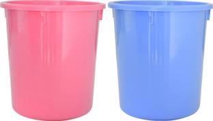Heart Home Open Dustbin, Trash Bin, Garbage Bin, 5Ltr.- Pack of 2 (Pink & Blue) Plastic Dustbin