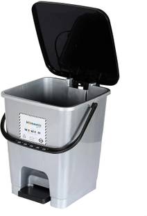 HOMESTIC by Kuber Industries Step-On Pedal Dustbin/Waste Bin with Lid|Solid Color Capicity 10 Ltr (Grey) Plastic Dustbin