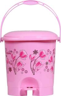 Novelty Store Lilly Passion Printed Design Unbreakable Plastic Pedal Dustbin (7L) Pink Plastic Dustbin