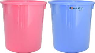 HOMESTIC by Kuber Industries Plastic Open Dustbin, Trash Bin, Garbage Bin, 5Ltr.- Pack of 2 (Pink & Blue) Plastic Dustbin