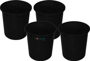 HOMESTIC by Kuber Industries Plastic Open Dustbin, Garbage Bin For Home 5Ltr.- Pack of 4 (Black) Plastic Dustbin