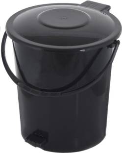 KUBER INDUSTRIES Plastic Dustbin Garbage Bin with Handle, 10 Liters (Black) Plastic Dustbin