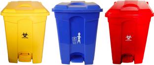 LISAMED Plastic Pedal Dustbin, Biomedical Waste Bin - 30 Litres Plastic Dustbin