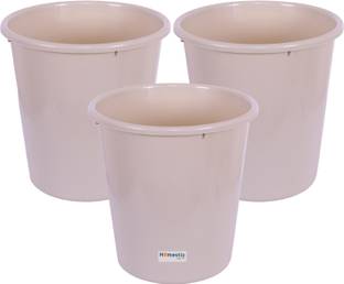 HOMESTIC by Kuber Industries Plastic Garbage Dustbin For Kitchen|Bathroom|Office|10 LTR|Pack of 3|Beige Plastic Dustbin