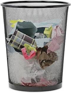 Novelty Store Metal Mesh Dustbin for Office, School, Bedroom, Home Purpose (34 cm Height) Iron Dustbin