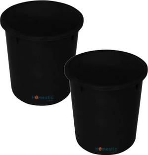 HOMESTIC by Kuber Industries Plastic Open Plastic Dustbin Without Lid 5Ltr.- Pack of 2 (Black) Plastic Dustbin