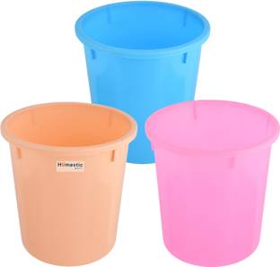 HOMESTIC by Kuber Industries Open Plastic Garbage Dustbin for Kitchen|Sada Dustbin|5 LTR|Pack of 3|Multi Plastic Dustbin