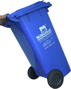 Nillkamal Wheel Support Heavy Plastic Dustbin Porcelain Dustbin