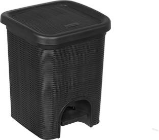 PARASNATH Rattan Pedal Dustbin 11 Litre Modern Lightweight Dustbin for Home and Office Plastic Dustbin