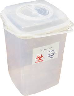 SOMRAJ Bio medical sharp container puncture proof 10 ltr white(CE ISO 23907 CERTIFIED) PP (Polypropylene) Dustbin