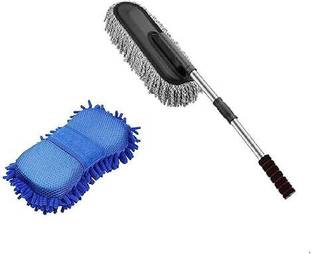 Clivemont Car Cleaning Duster Multipurpose Microfiber Wash Brush Solar Panel Cleaner Dry Duster Set