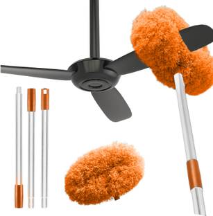 MAXOSHINE Cleaning High Ceiling Feather Microfiber Fan Duster ExtensionPole Wet and Dry Duster