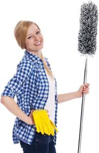 SRBK fashion Microfiber Duster 100 inch Extension Pole with Cleaning Ceiling Fan High Ceiling Wet and Dry Duster