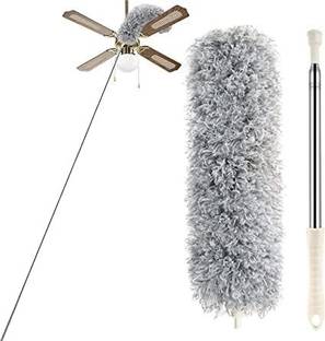 MVJ Cleaning High Ceiling Fan Microfiber Feather Telescoping 100inch ExtensionPole Wet and Dry Duster